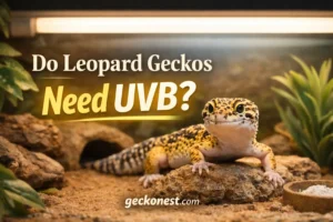 do leopard geckos need UVB lighting terrarium setup with uvb light and calcium dish