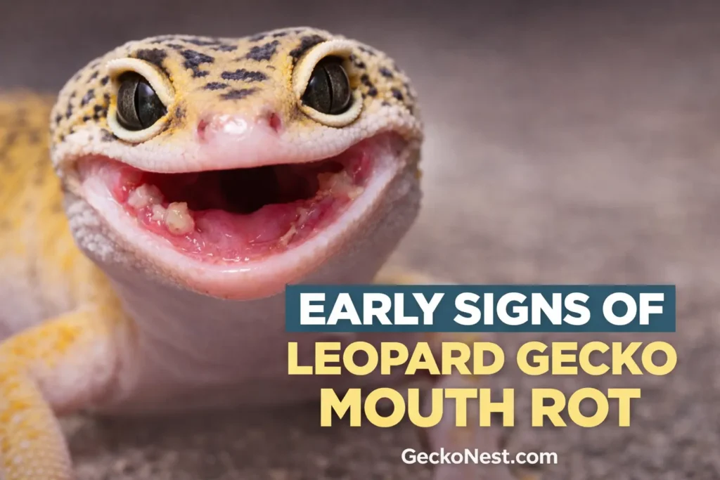 leopard gecko mouth rot early signs swollen gums infection