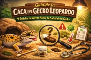 guia de la caca del gecko leopardo con señales de salud y advertencias