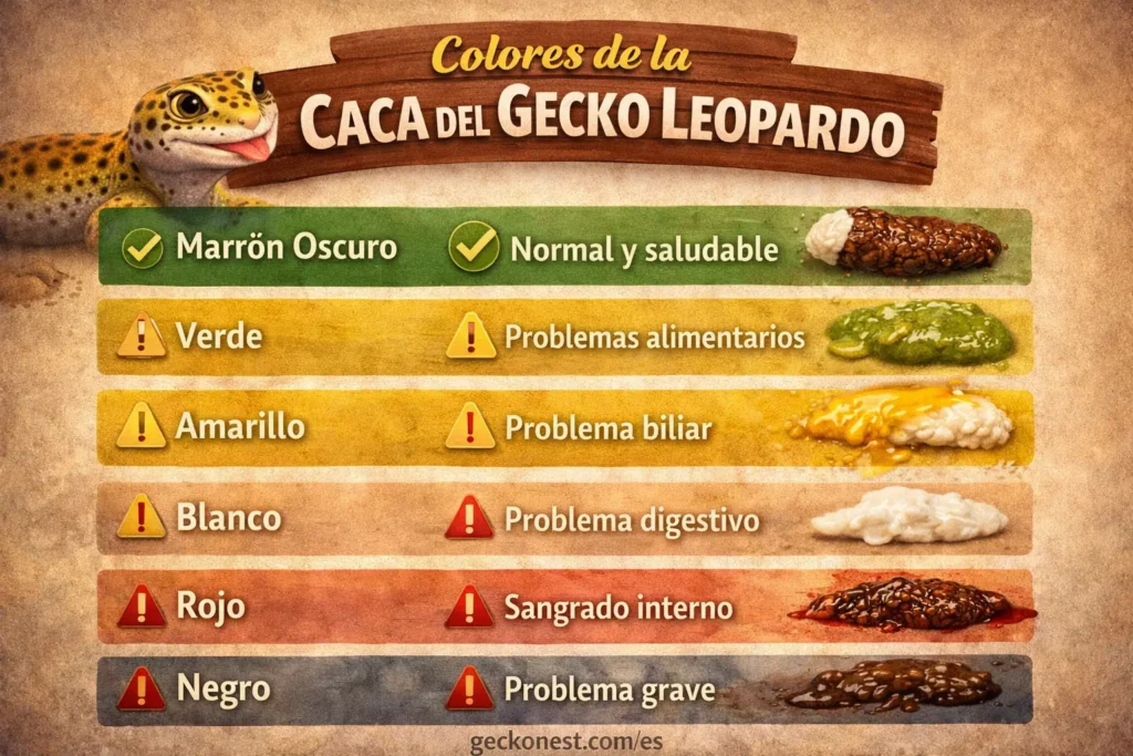 colores de la caca del gecko leopardo y su significado para la salud del gecko