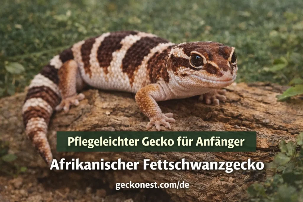 afrikanischer fettschwanzgecko auf einem ast ruhige geckoart und gute wahl für anfänger