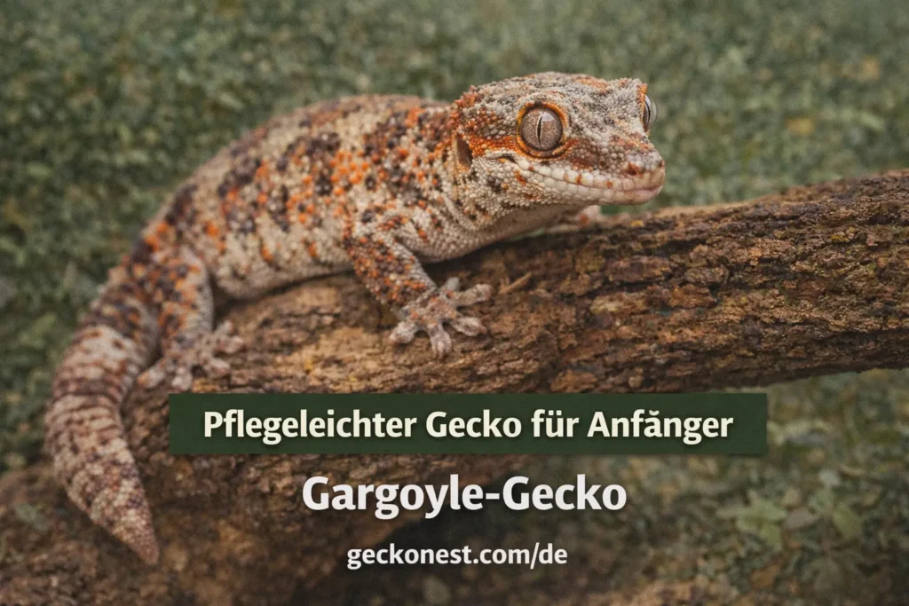 gargoyle gecko auf einem ast baumbewohnende geckoart mit auffälligem muster