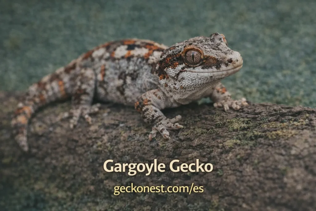 gecko gargola sobre una rama especie de gecko arboreo popular como mascota