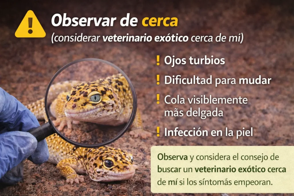 veterinario exotico cerca de mi gecko observar sintomas comportamiento anormal