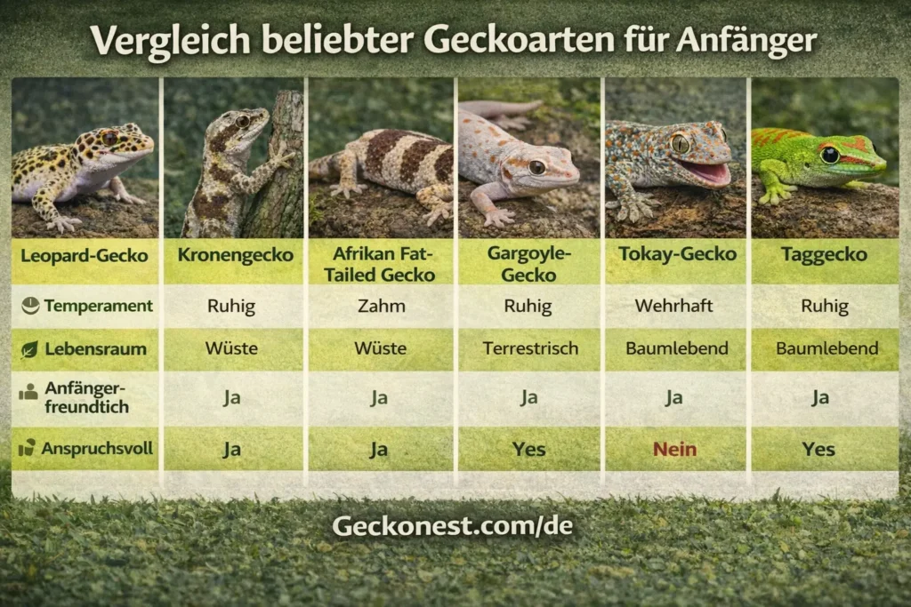 vergleich beliebter geckoarten leopardgecko kronengecko afrikanischer fettschwanzgecko gargoyle gecko tokay gecko und taggecko