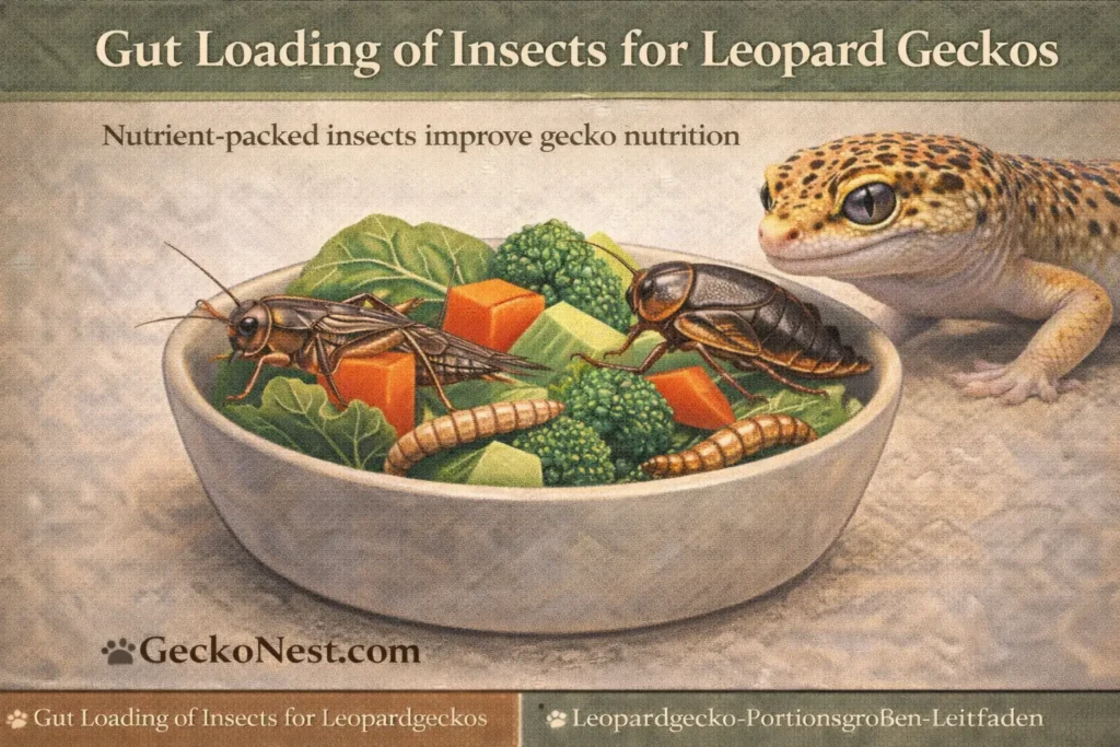 gut loading feeder insects with vegetables before feeding leopard geckos
