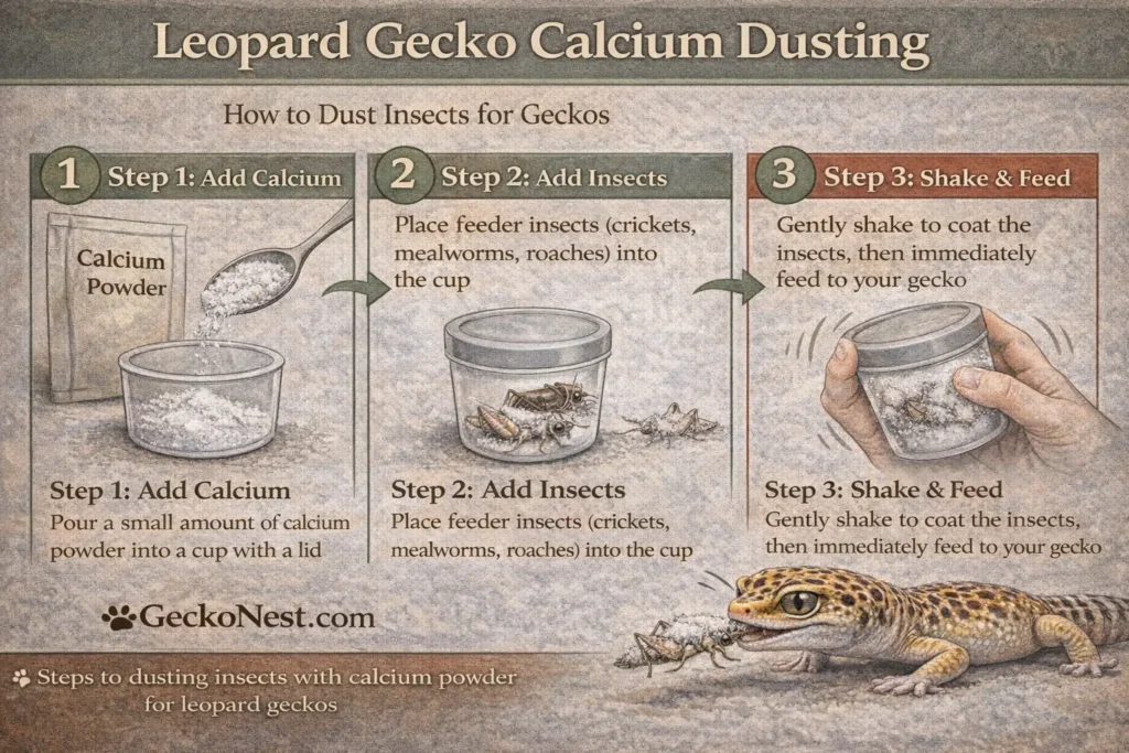 leopard gecko stalking and hunting a cricket inside terrarium
