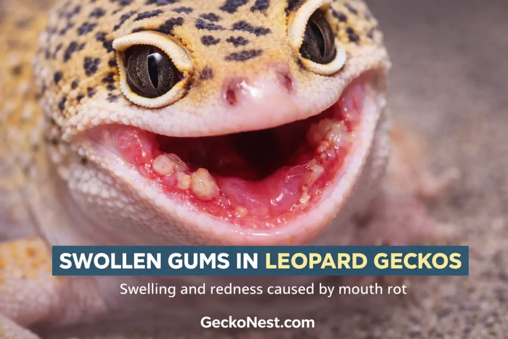 leopard gecko mouth rot swollen gums infection symptoms