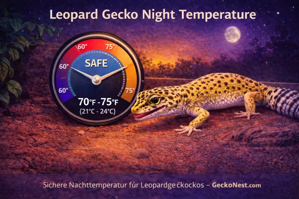 leopard gecko terrarium temperature during nighttime with safe temperature levels