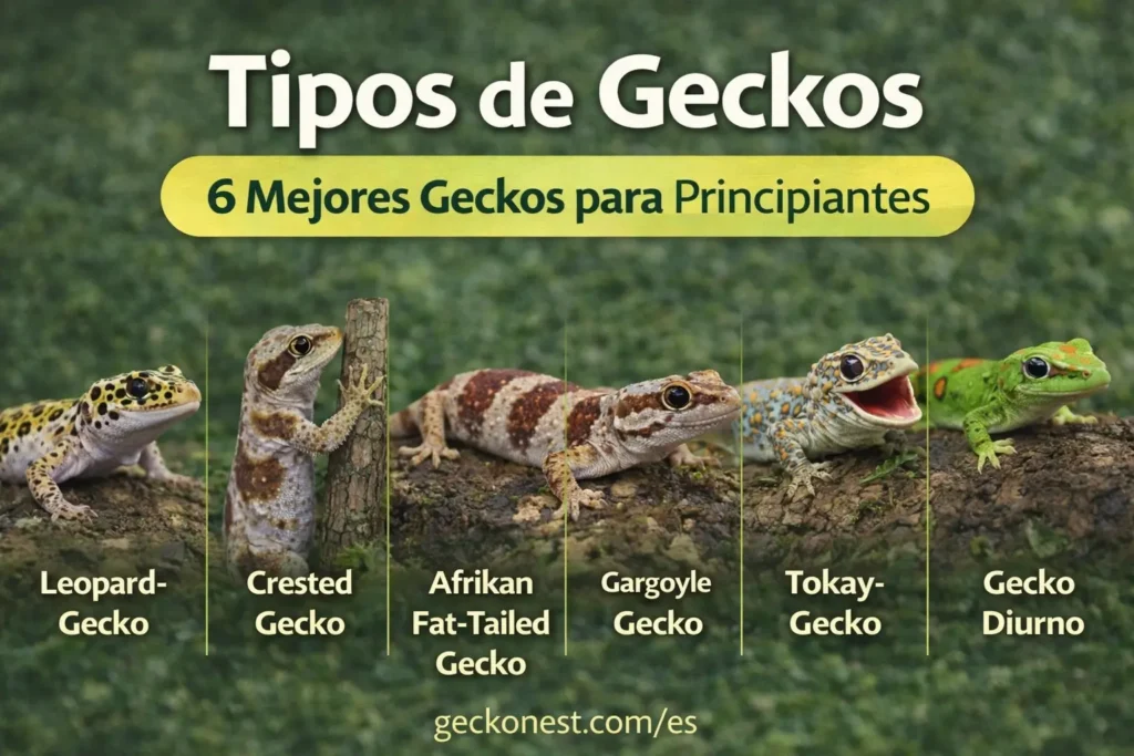 tipos de geckos comparacion gecko leopardo gecko crestado gecko cola gorda africano gargoyle gecko tokay gecko gecko diurno