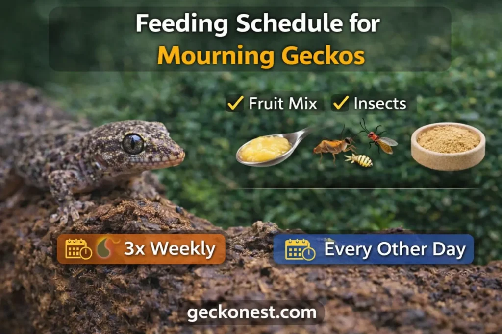feeding schedule for mourning geckos diet frequency insects and prepared gecko food