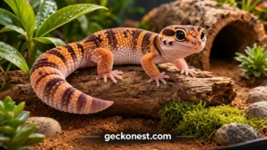 african fat tailed gecko face details