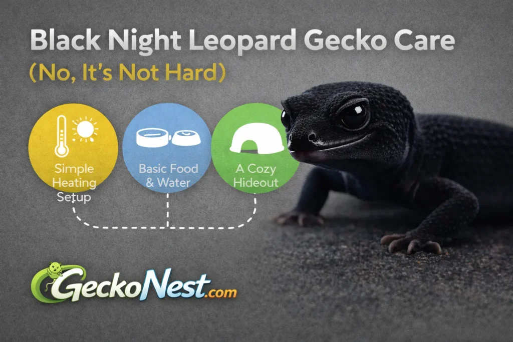 black night leopard gecko care setup heating feeding hide simple guide