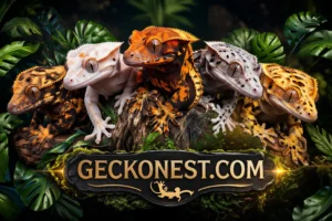 crested gecko morphs showing different colors patterns and genetic variations in a natural habitat