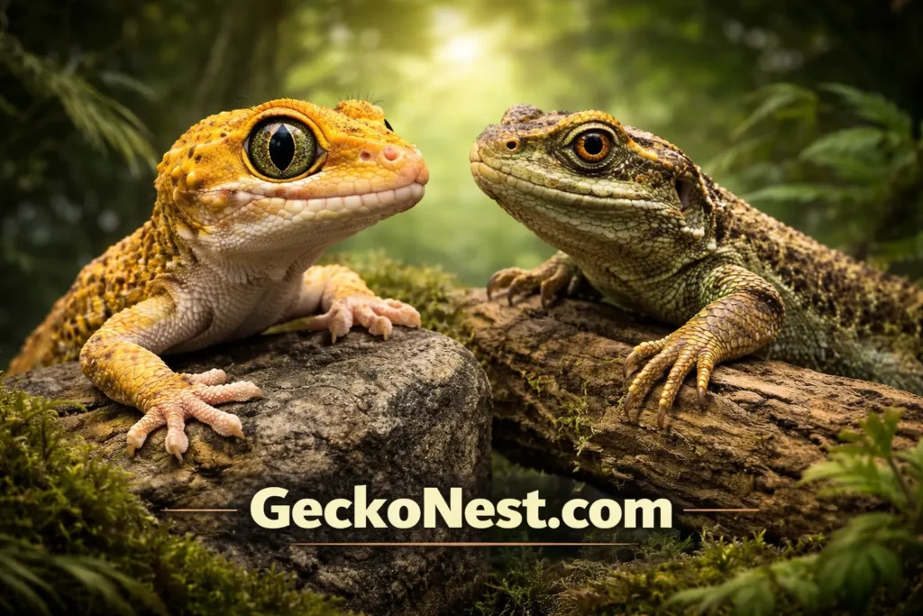gecko vs lizard comparison image side by side